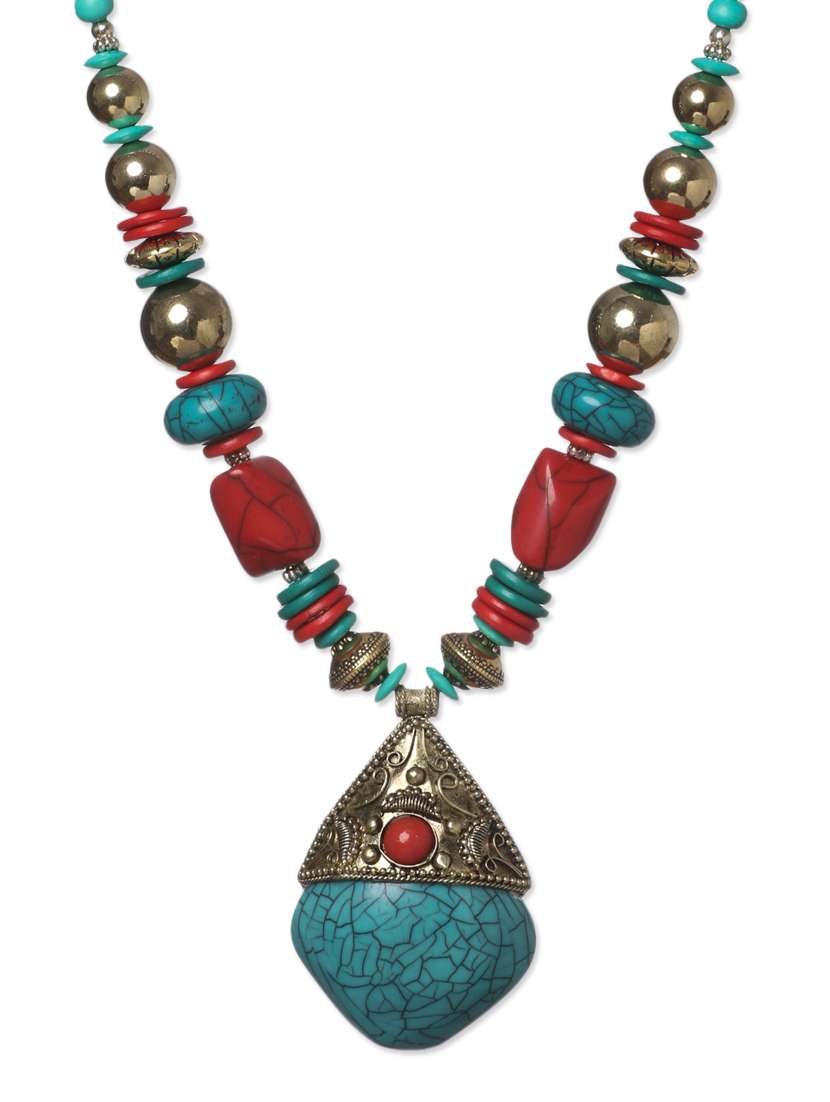 multicolor metal alloy necklace