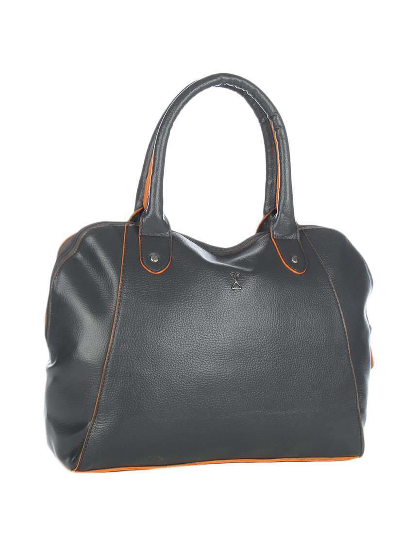 grey leatherette regular handbag