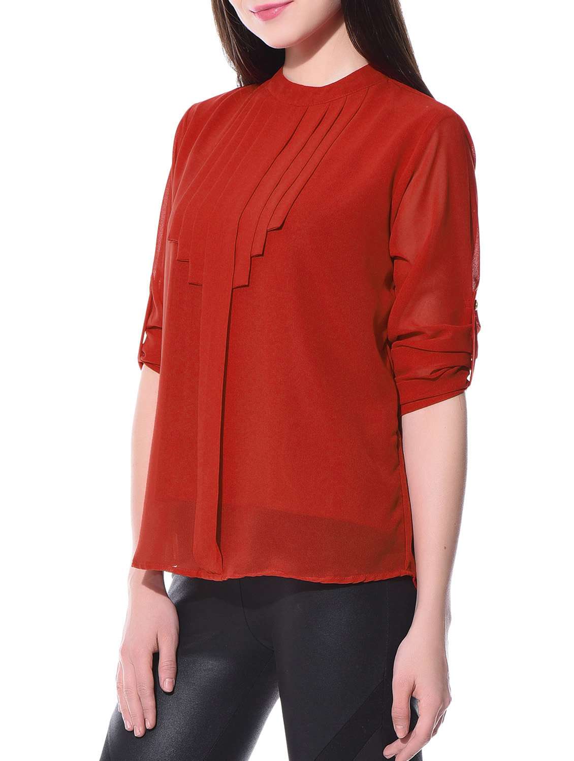 women's straight crew neck top - 10790725 - Standard Image - 1