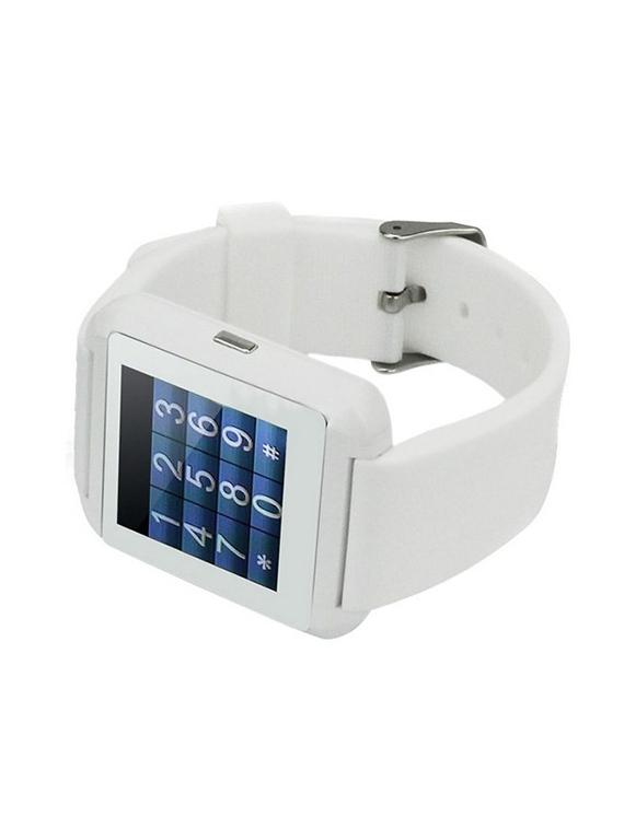 white leatherette smart watch - 10802808 -  Standard Image - 1