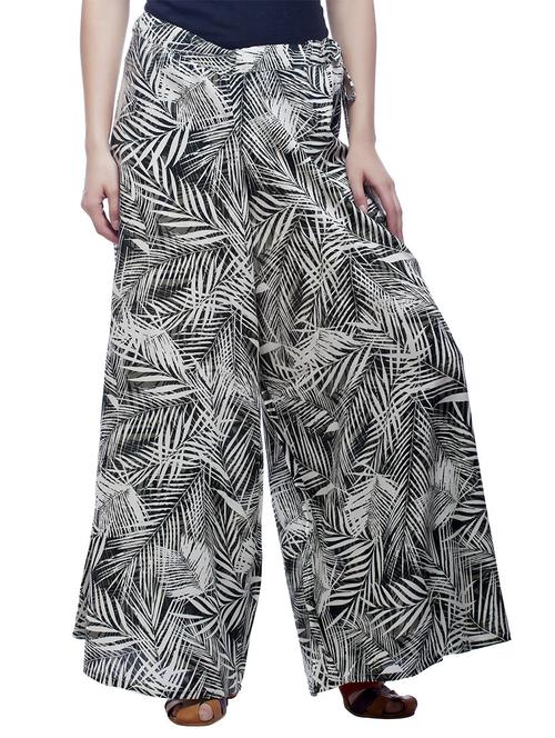 black viscose palazzos - 10808162 - Standard Image - 0