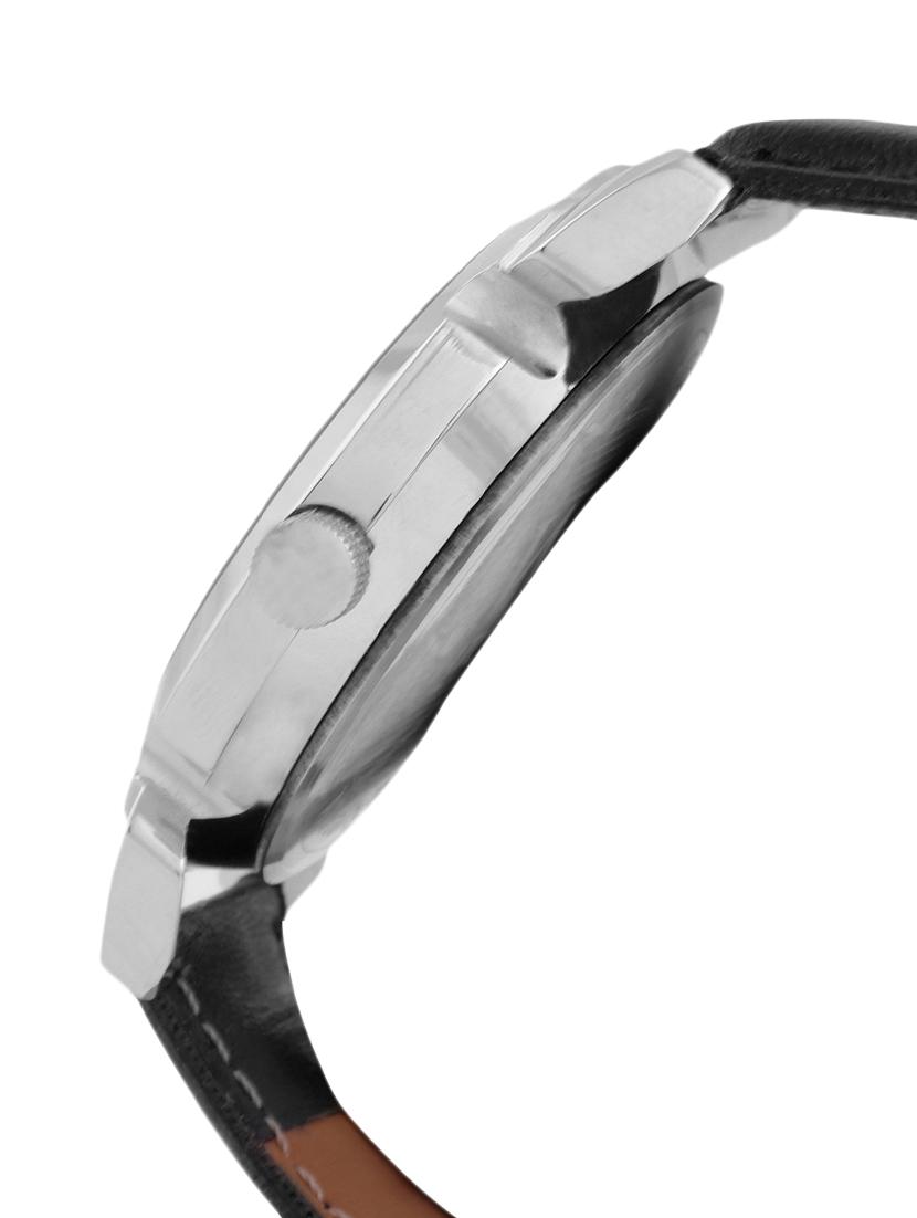 black leather analogue watch - 10809553 - Standard Image - 1