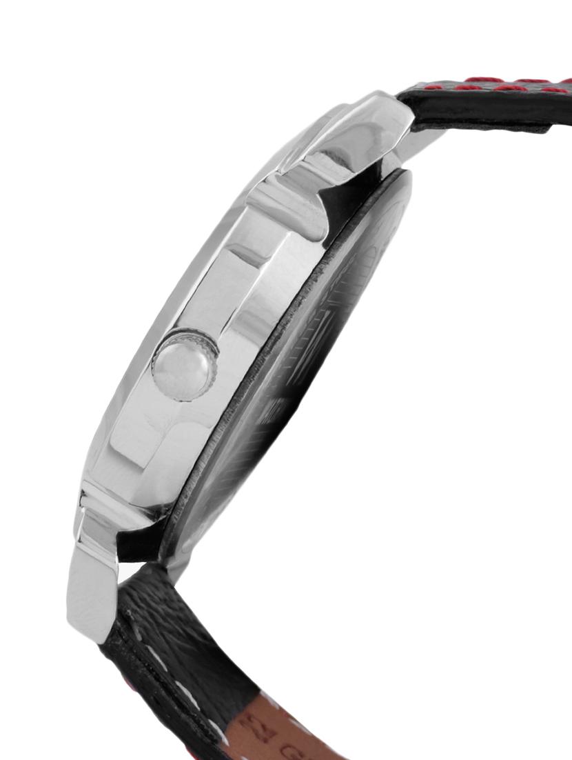 black leather analogue watch - 10809554 - Standard Image - 1