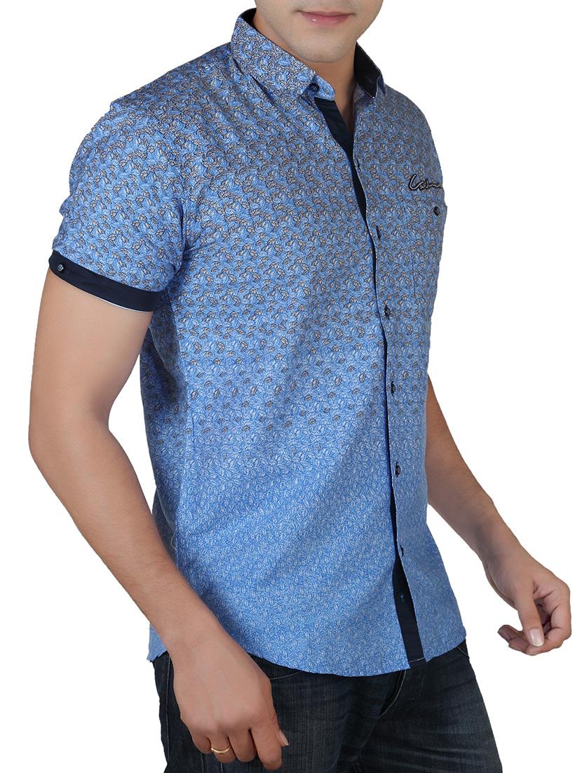 light blue cotton casual shirt - 10819637 - Standard Image - 1