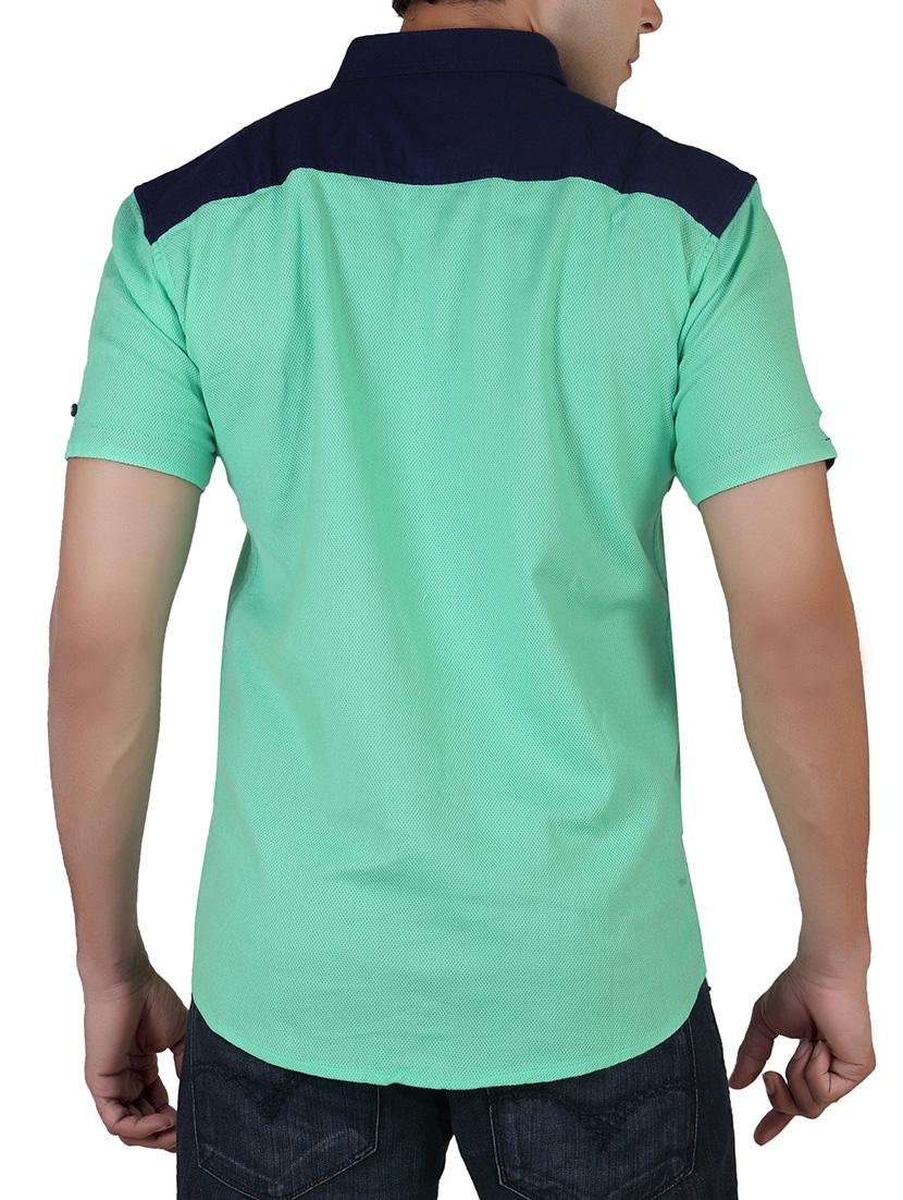 light green cotton casual shirt - 10819643 - Standard Image - 1