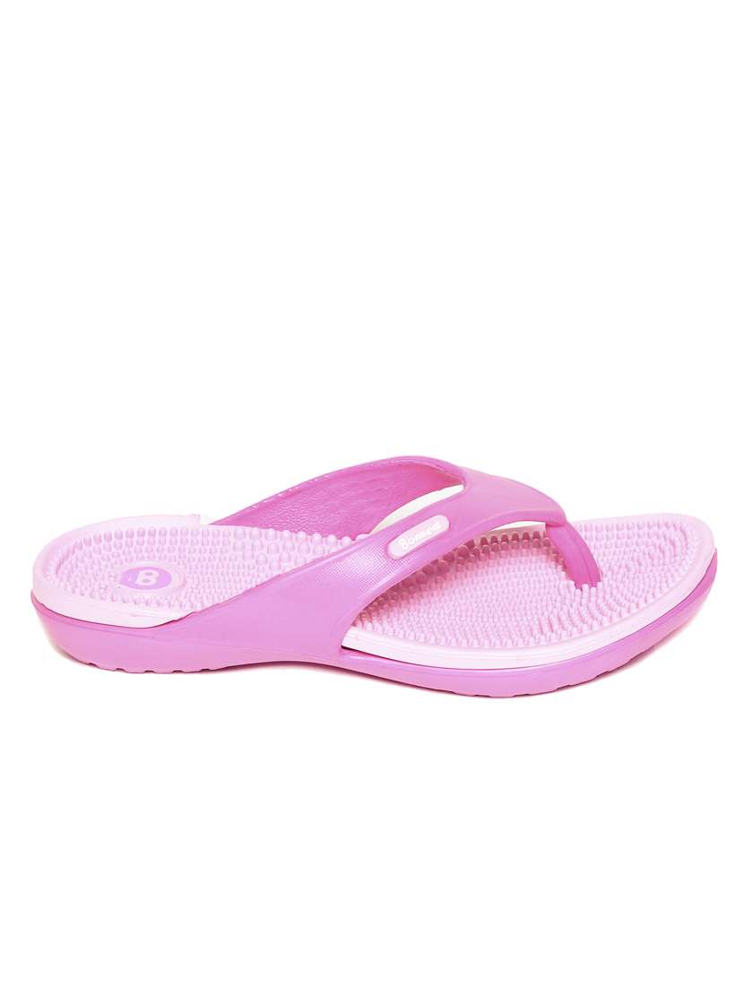 Buy online Pink Plastic Flip Flops from footwear for Women by