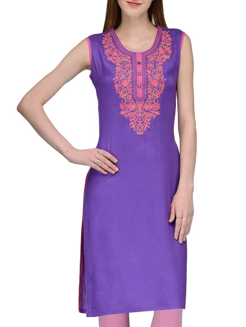 straight embroidered kurta