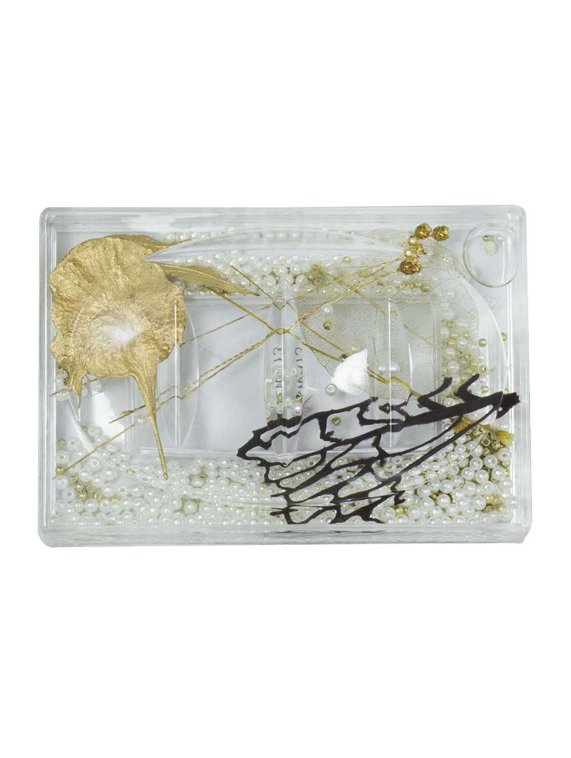 polo lifetime always rectangular acrylic royal soap dish - golden leaves and pearl potpourri