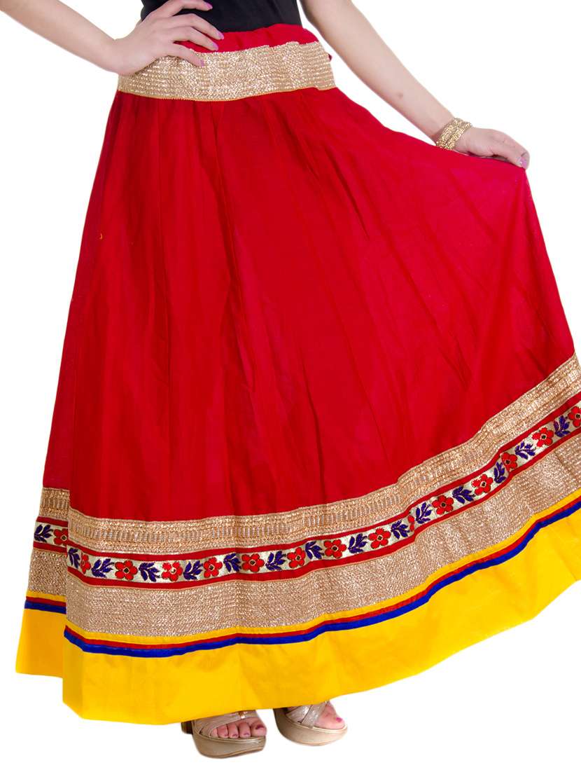 red cotton aline skirts