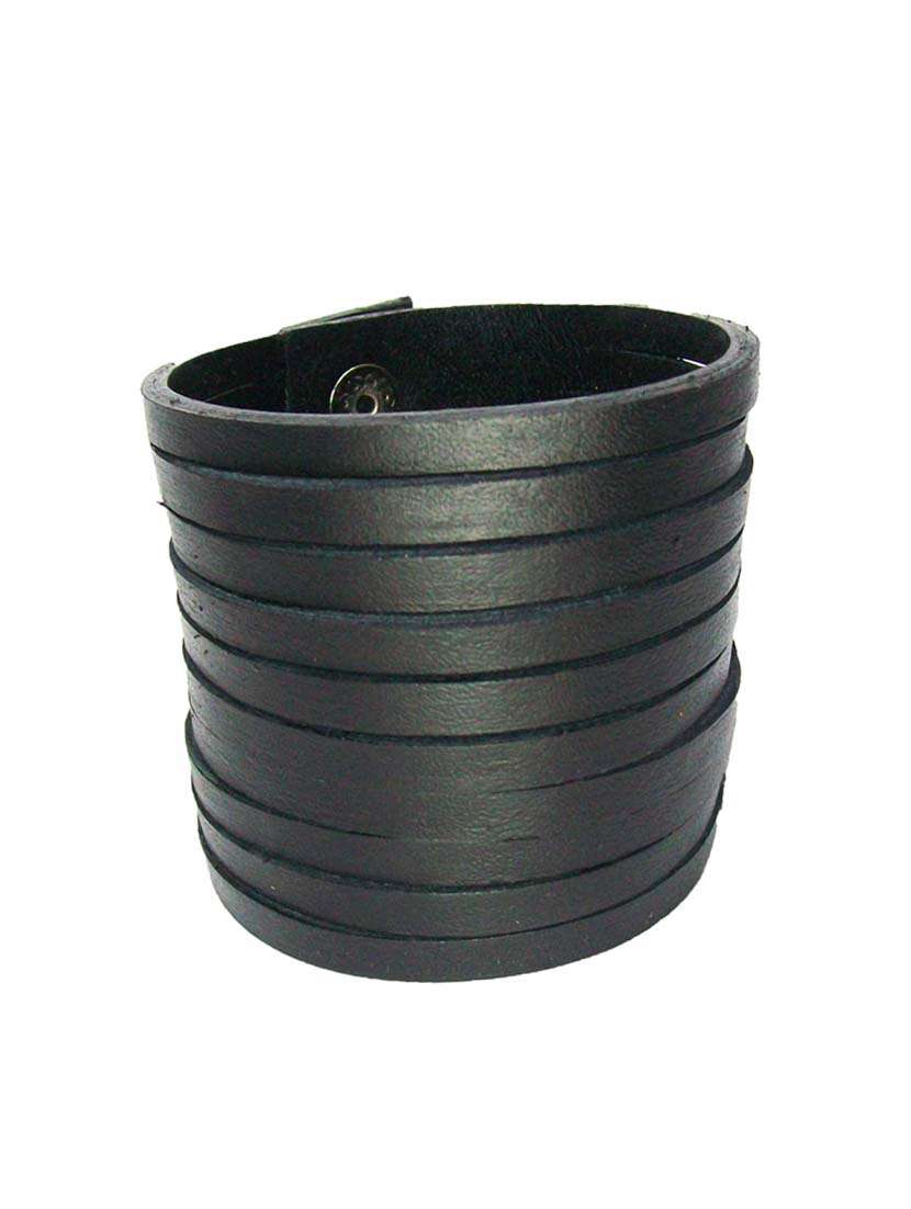 black leather bracelet