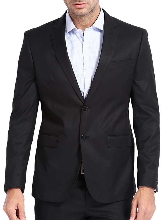 black cotton formal blazer
