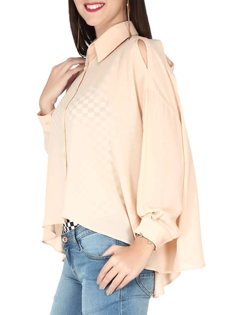 rosewater pink  as asymmetric shirt