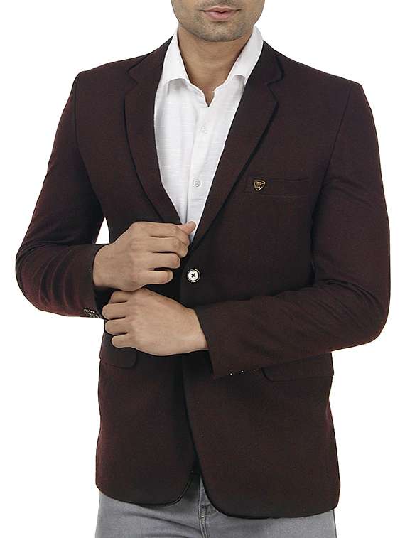 red wool casual blazer