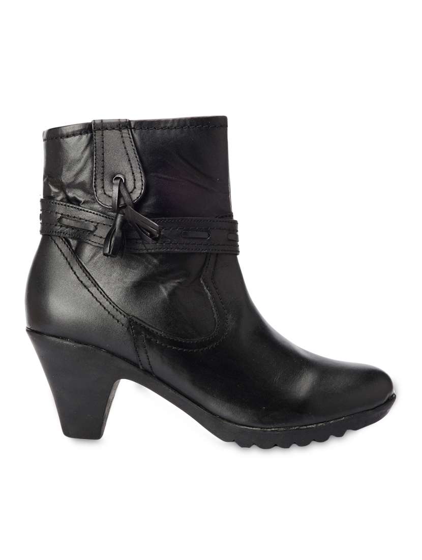 black ankle boots with block heels