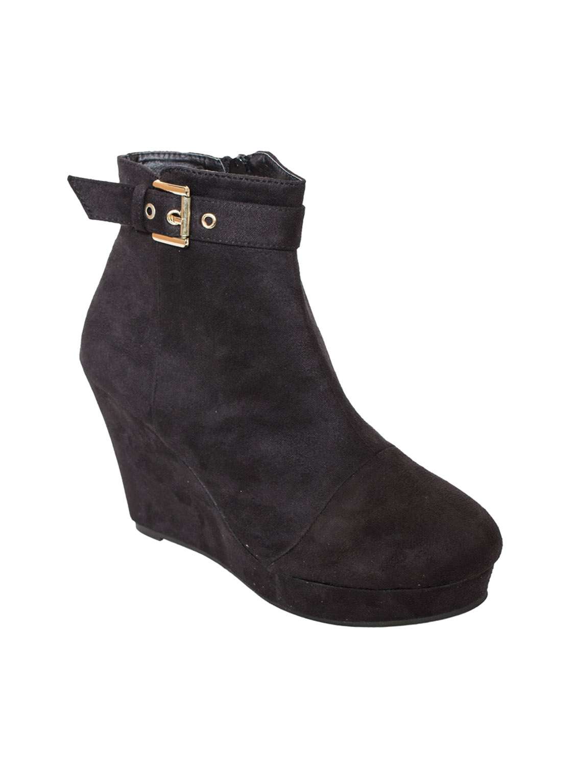 black suede leatherette  boot