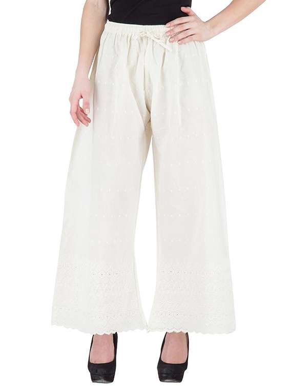 offwhite cotton palazzos