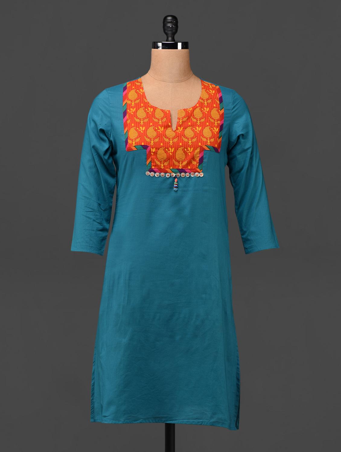 Paisley Yoke Quarter Sleeve Cotton Kurta - MOTIF