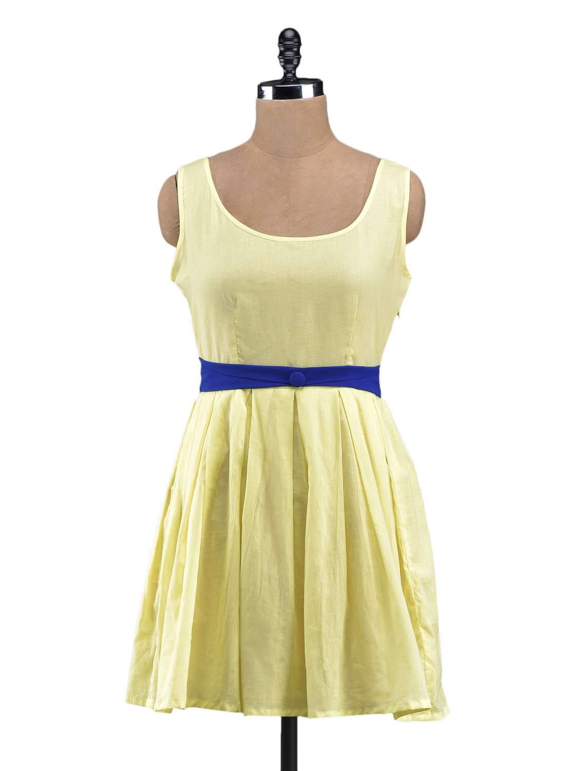 yellow fit & flare dress