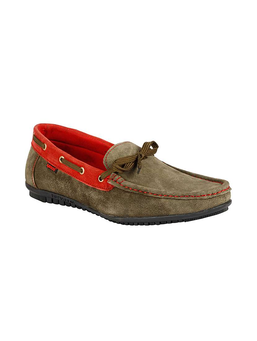 olive green suede slip on loafer