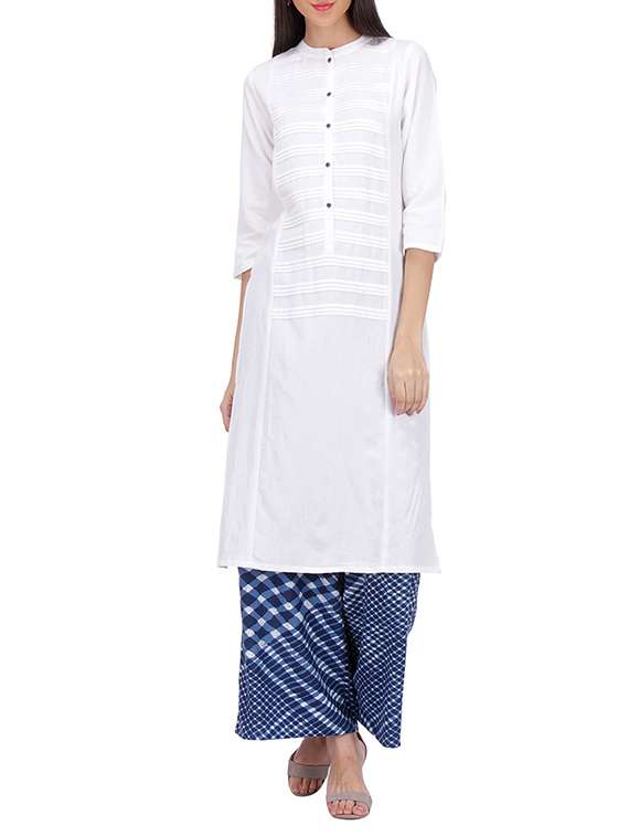white rayon kurta