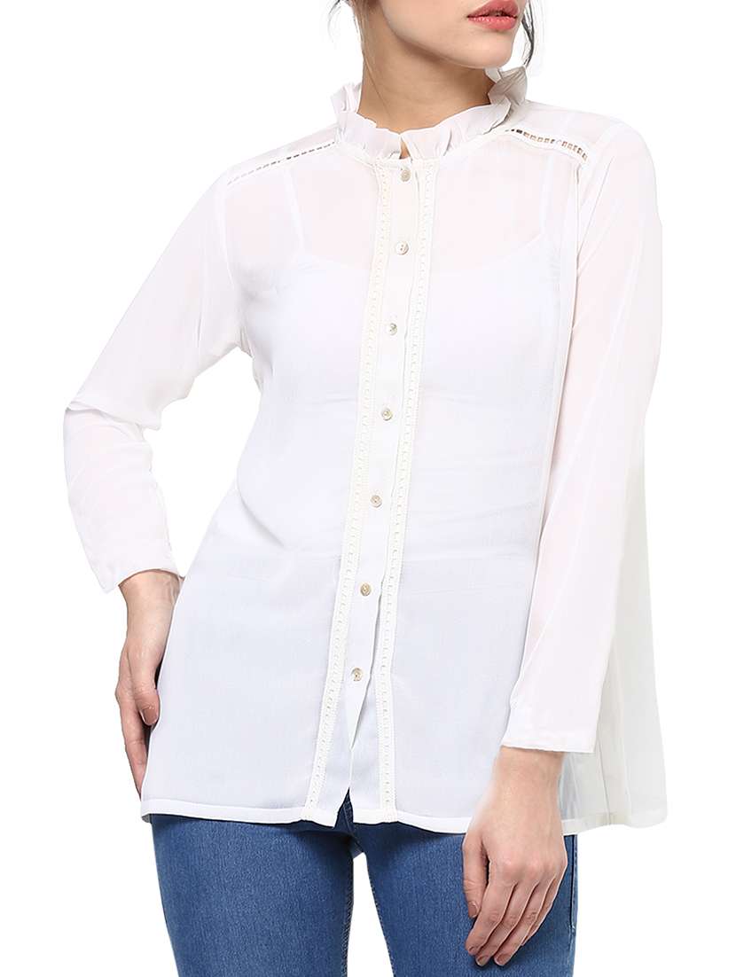 white georgette regular shirt