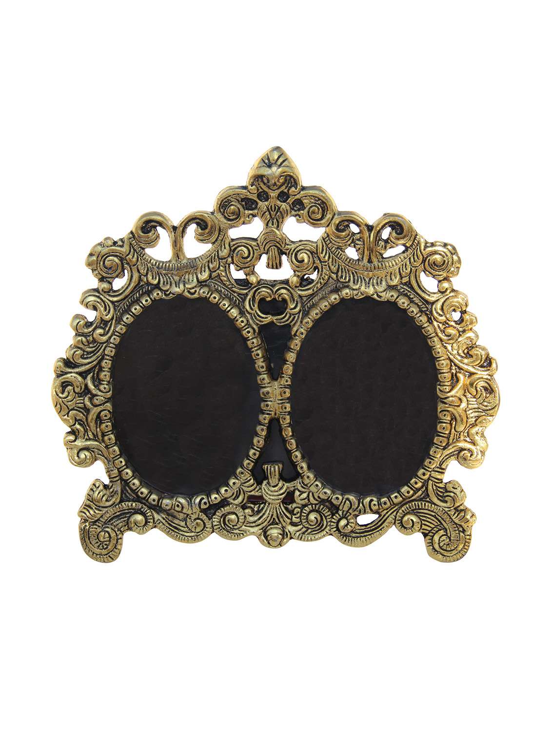 photo frame antique golden double picture victorian style in metal
