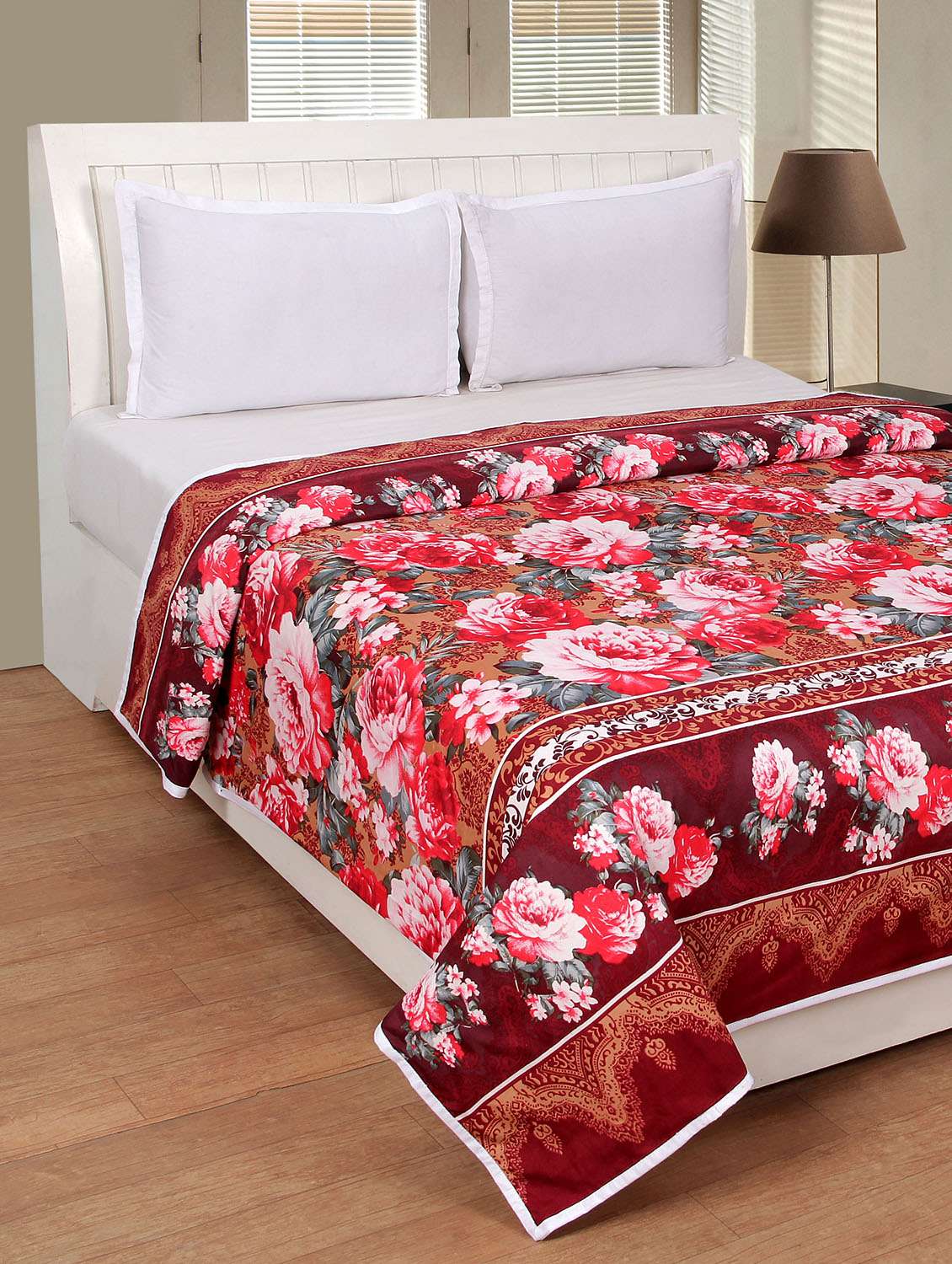 bsb trendz printed cottan ac dohar double bed