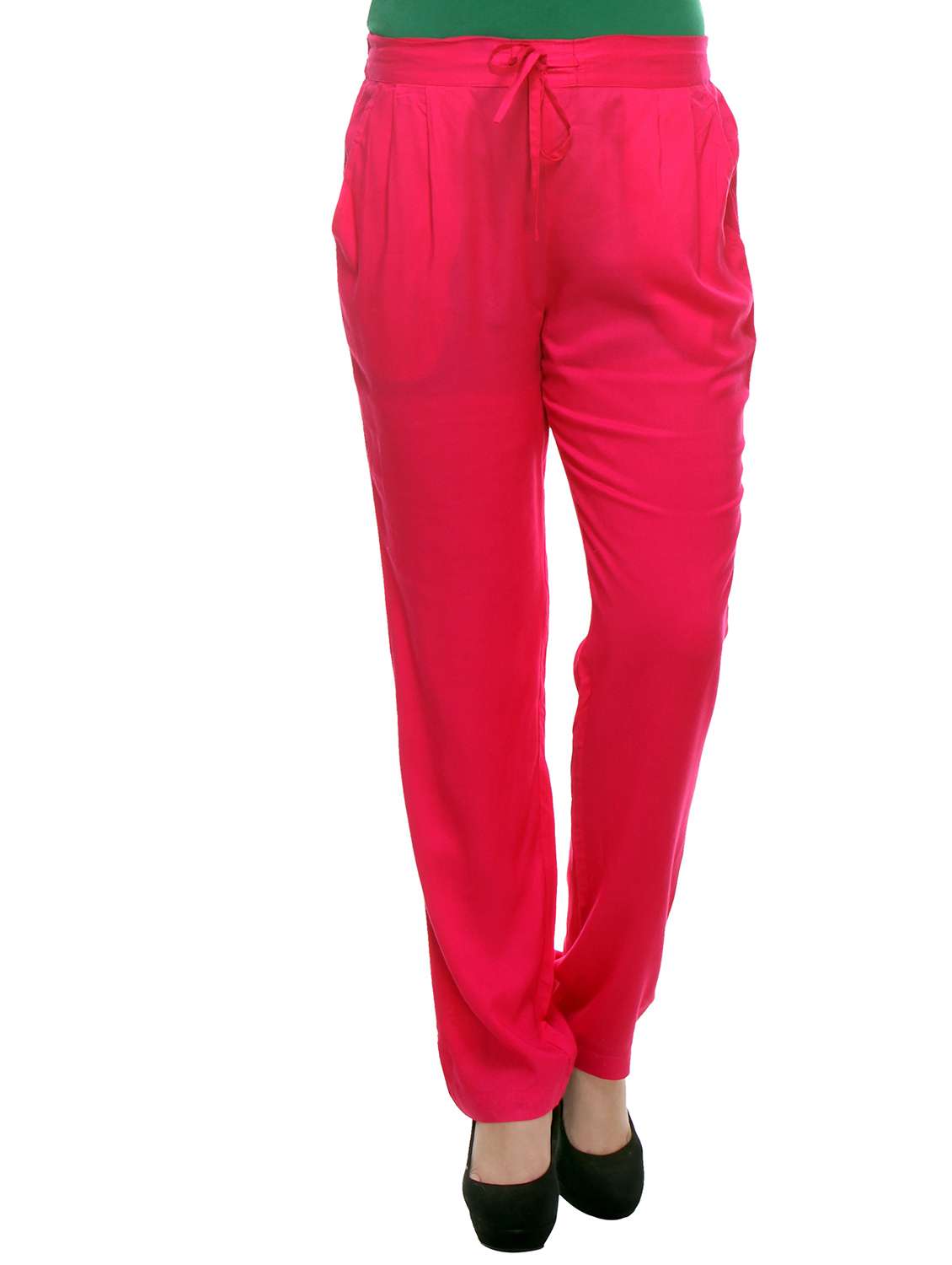 pink rayon pleated  trousers