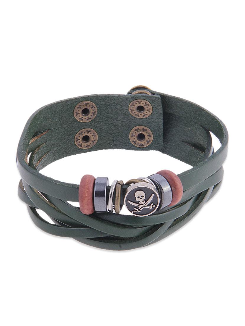 green leatherette bracelet