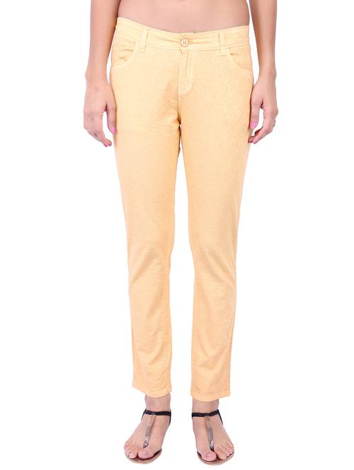 gold cotton trousers - 11085368 - Standard Image - 0
