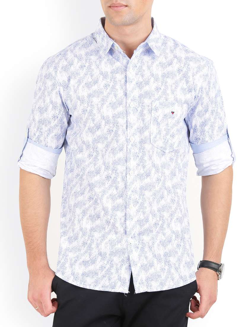 blue cotton casual shirt