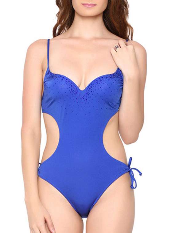 ink blue nylon monokini - 11113242 - Zoom Image - 0