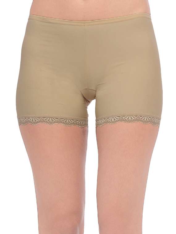 beige nylon boy shorts panty