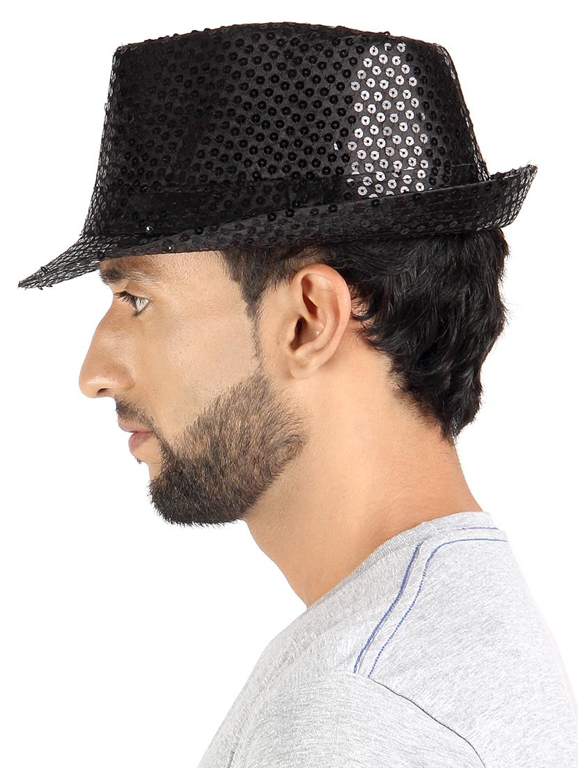 black cotton blend hat - 11118283 - Standard Image - 1