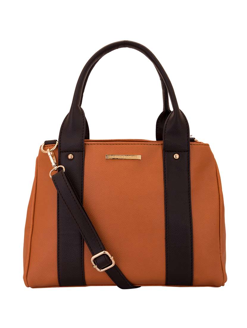 brown leatherette (pu) handbag