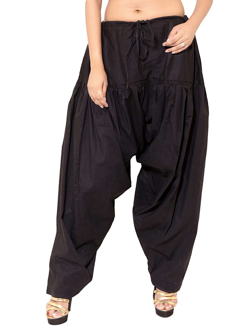 multi coloured cotton patiyala salwar (set of 2) - 11119998 -  Standard Image - 4