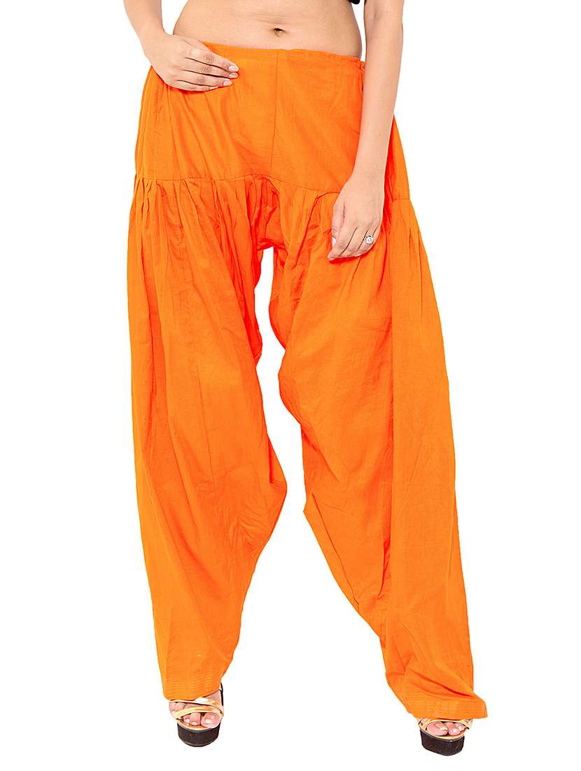 orange cotton combo salwars - 11120004 -  Standard Image - 4