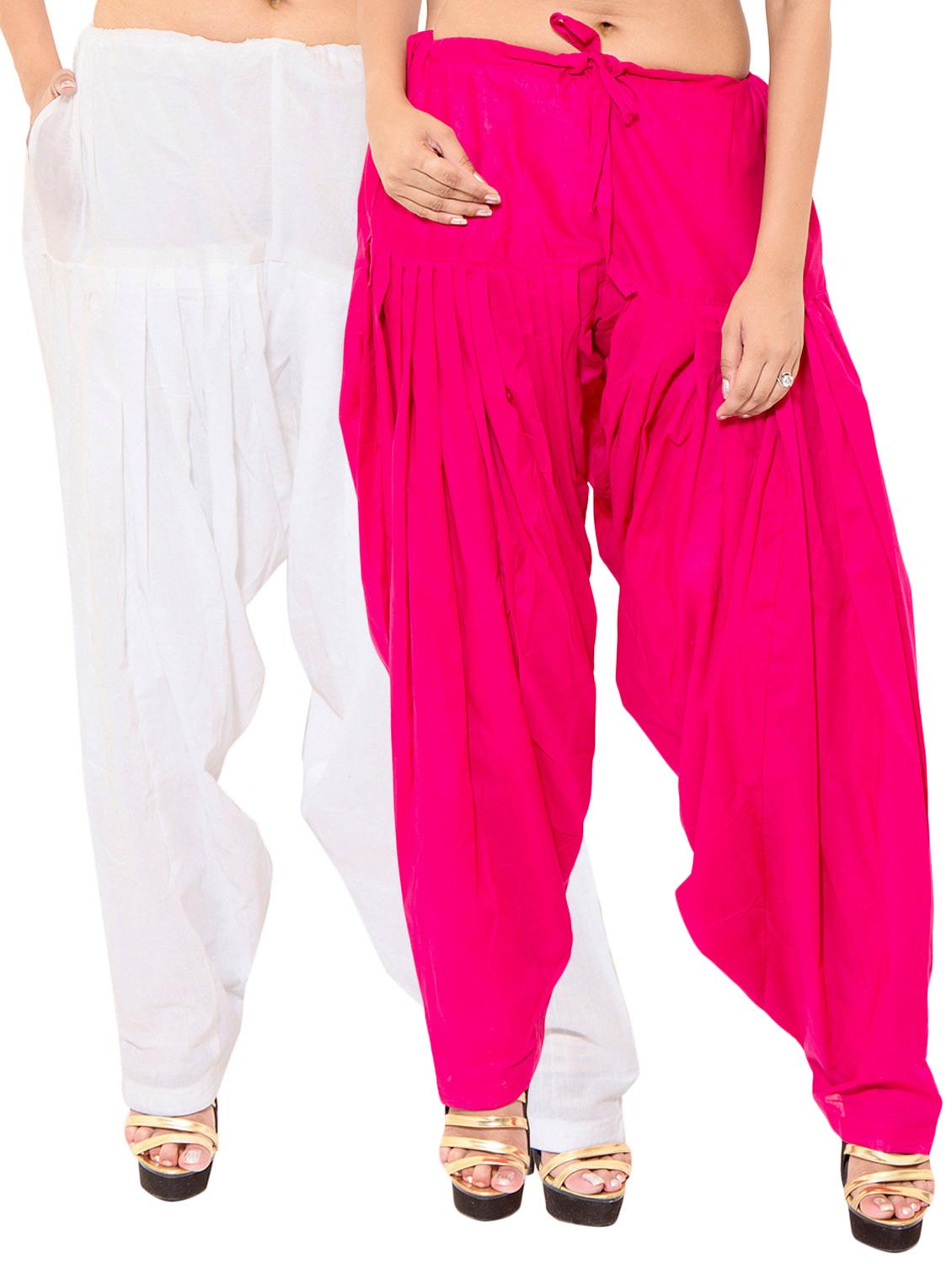 white cotton patiyala salwars - 11120046 - Zoom Image - 0