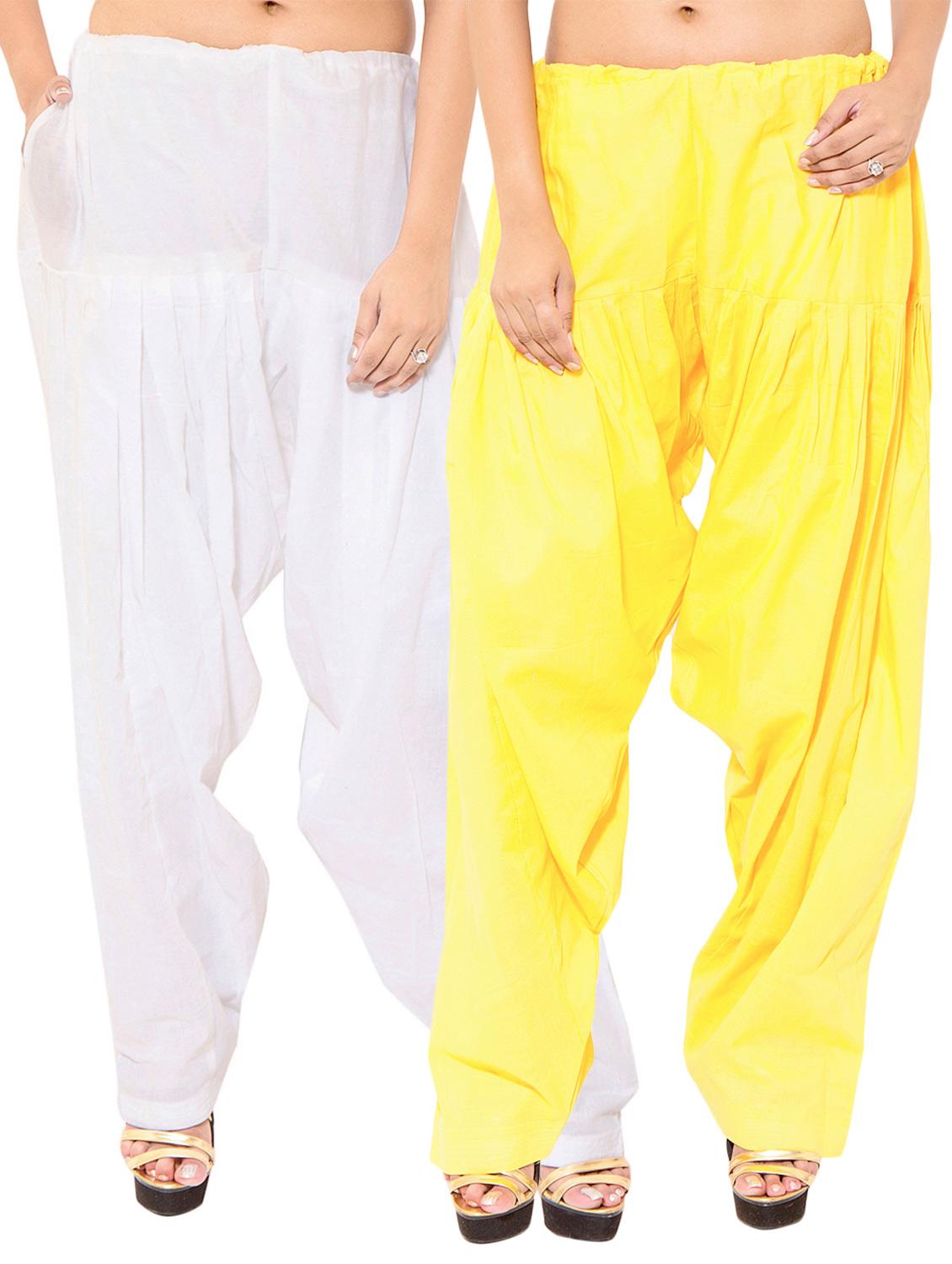 white cotton patiyala salwars - 11120051 - Zoom Image - 0