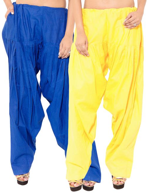 multi colored cotton combo salwars - 11120060 - Standard Image - 0