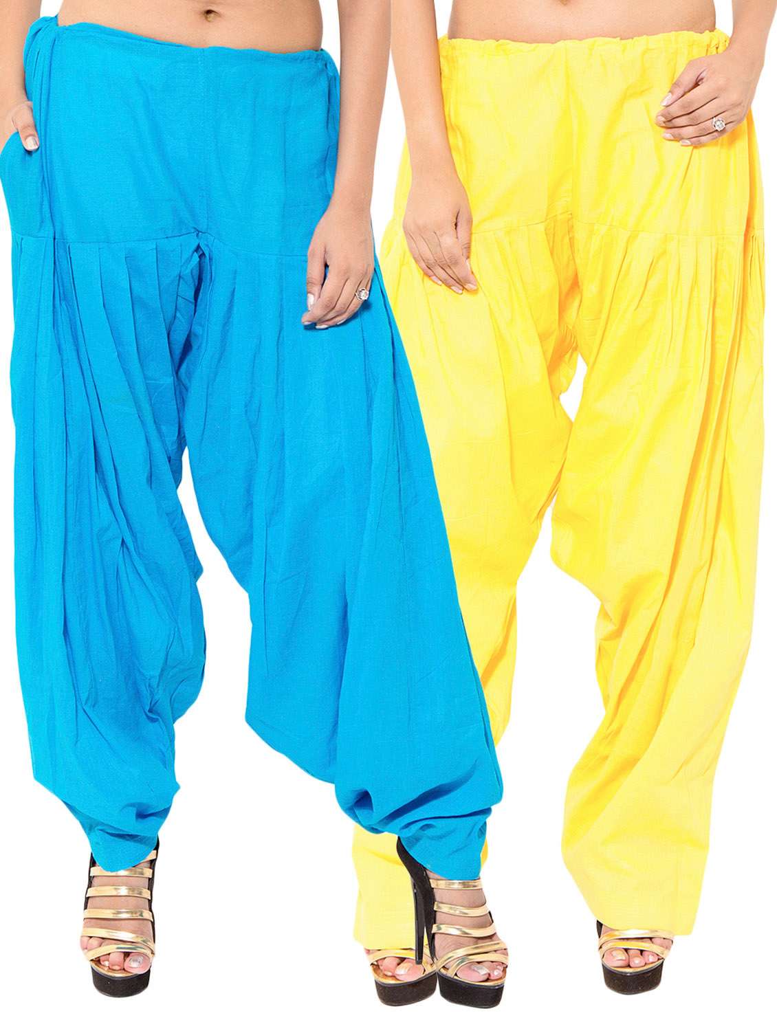 yellow cotton combo salwars - 11120061 -  Zoom Image - 0