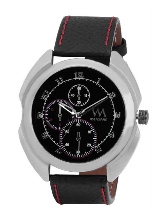black leather wrist watch - 11123228 - Standard Image - 4