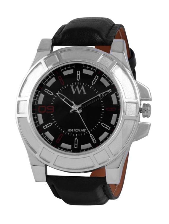 black leather wrist watch - 11123233 - Standard Image - 4