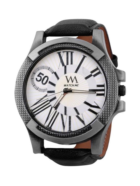 black leather wrist watch - 11123235 - Standard Image - 1