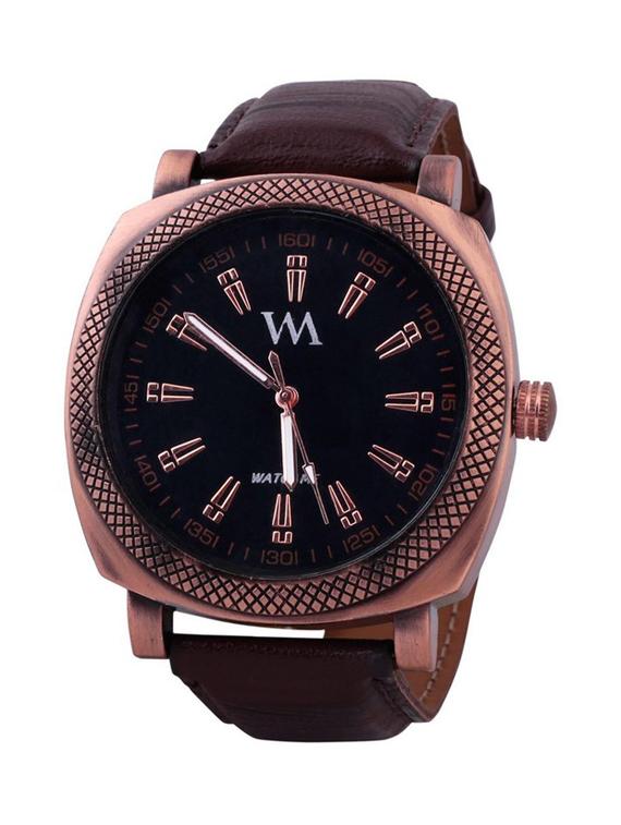 black leather wrist watch - 11123240 - Standard Image - 1