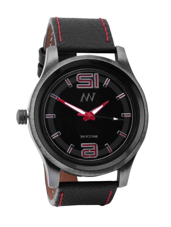 black leather wrist watch - 11123245 - Standard Image - 1