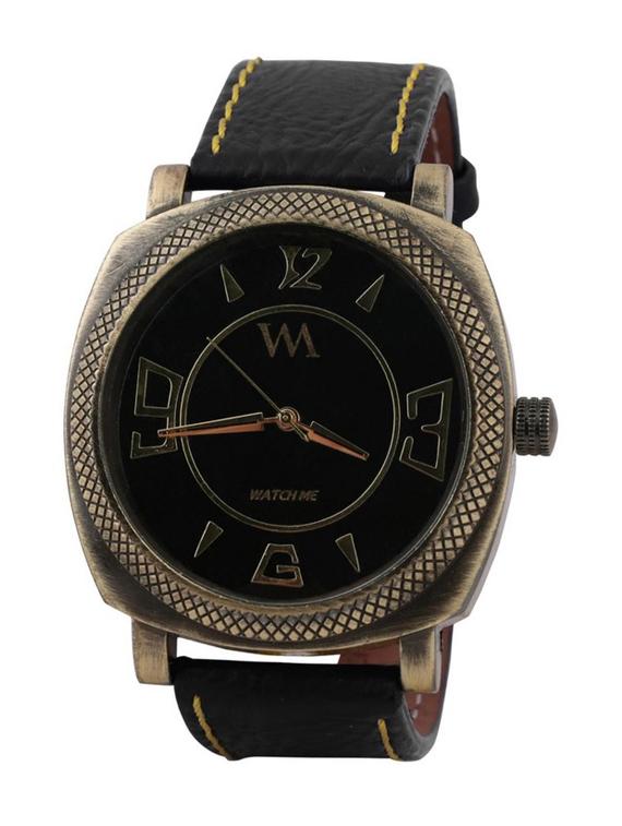 black leather wrist watch - 11123245 - Standard Image - 4