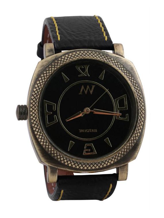 black leather wrist watch - 11123246 - Standard Image - 1