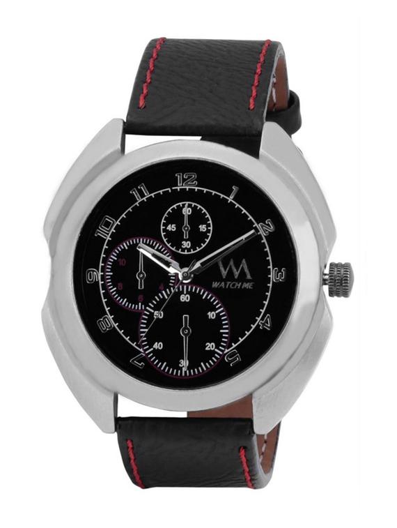 black leather wrist watch - 11123246 - Standard Image - 4
