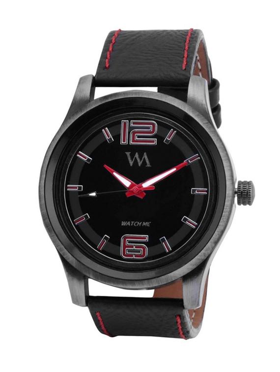 black leather wrist watch - 11123265 - Standard Image - 1